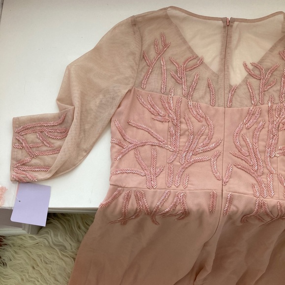 JS COLLECTIONS VIOLET CHIFFON BEADED EVENING DRESS - Picture 16 of 16